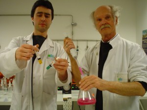 Some dangerous chemistry in the lab with bill Keith April 2005